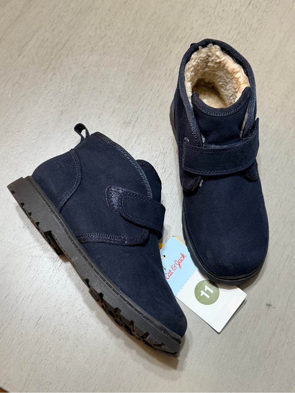 Cat & Jack Navy Faux-Shearling Kids Boots